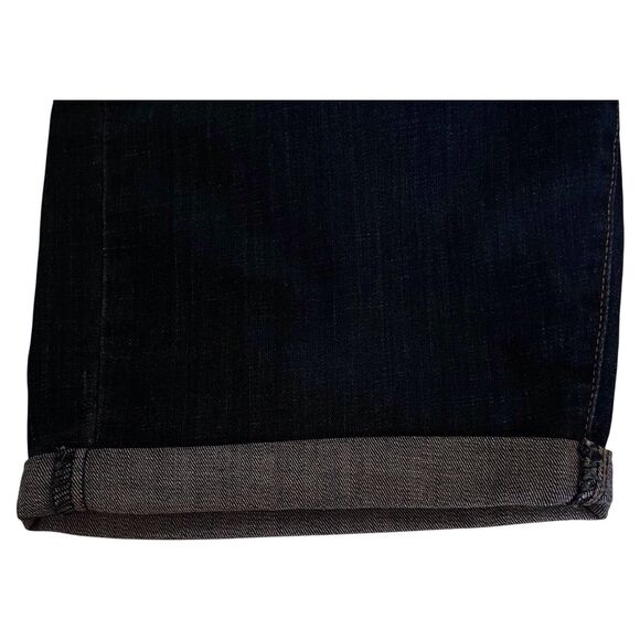 Levis Bermuda Shorts Womens 28 Dark Blue Denim Rolled Cuff Stretch Casual Jean - Picture 5 of 10